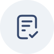 Icon of a document with a checkmark