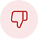 Red icon of a thumbs down